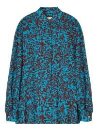 DRIES VAN NOTEN Turquoise Print Loose Shirt Blue at Farfetch